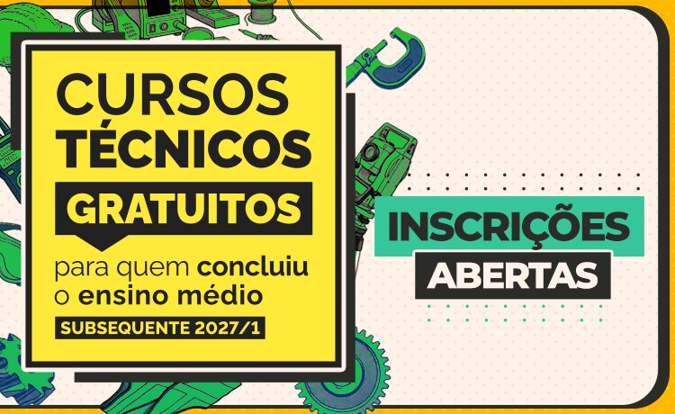 Arte oficial do IFG sobre inscricao nos cursos tecnicos subsequentes 2027/1