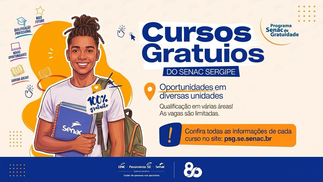 Alunos em atividade prática em unidade do Senac Sergipe no ciclo do Programa Senac de Gratuidade (PSG)